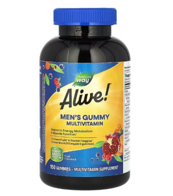 Nature's Way, Alive! Men's Gummy Multivitamin, Fruit, 150 Gummies