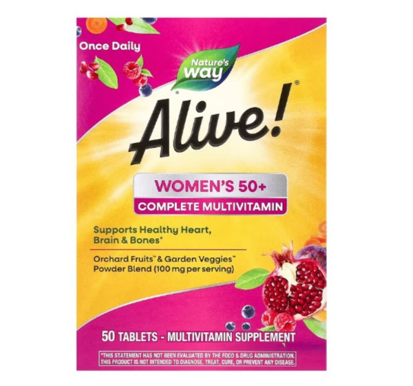 Nature's Way, Alive! Women's 50+ Complete Multivitamin, 50 Tablets