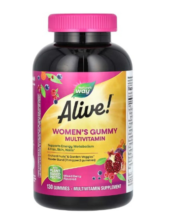 Nature's Way, Alive! Women's Gummy Multivitamin, Mixed Berry, 130 Gummies