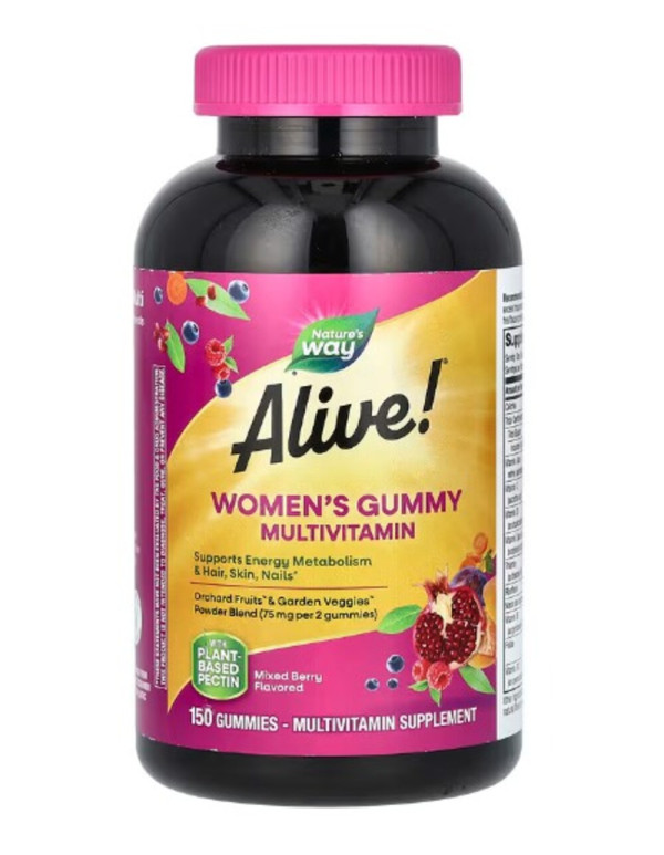 Nature's Way, Alive! Women's Gummy Multivitamin, Mixed Berry, 150 Gummies