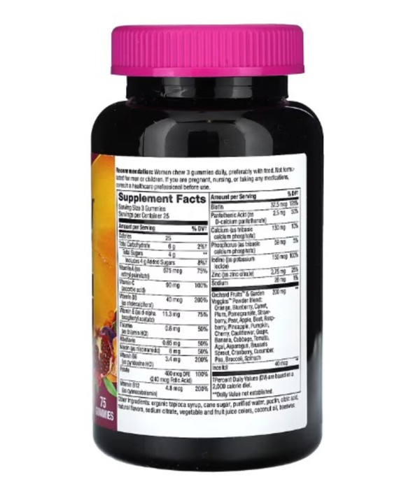 Nature's Way, Alive! Women's Premium Gummy Multivitamin, Grape, Cherry & Blueberry Acai, 75 Gummies