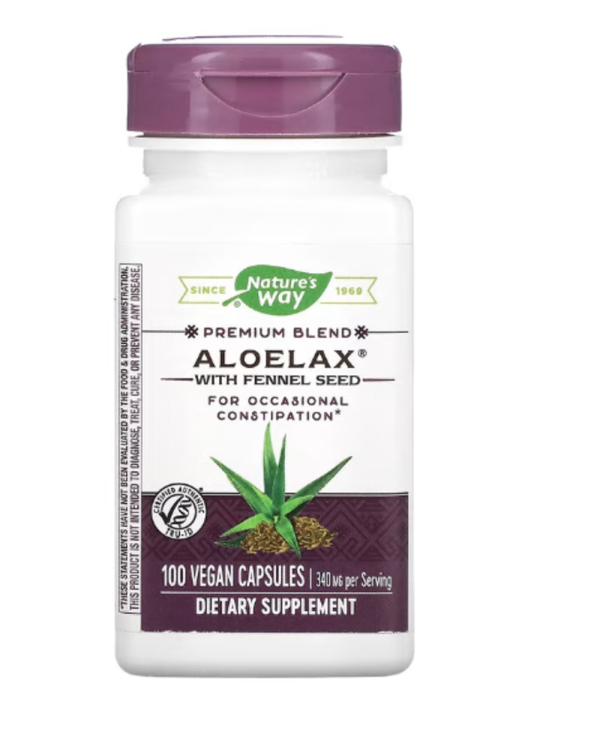 Nature's Way, Aloelax with Fennel Seed, 340 mg, 100 Vegan Capsules
