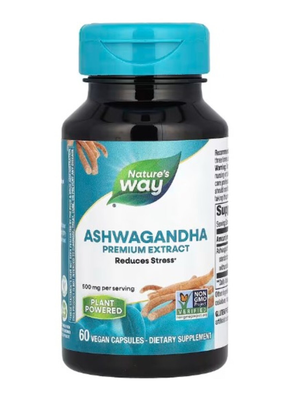 Nature's Way, Ashwagandha, Premium Extract, 500 mg, 60 Vegan Capsules