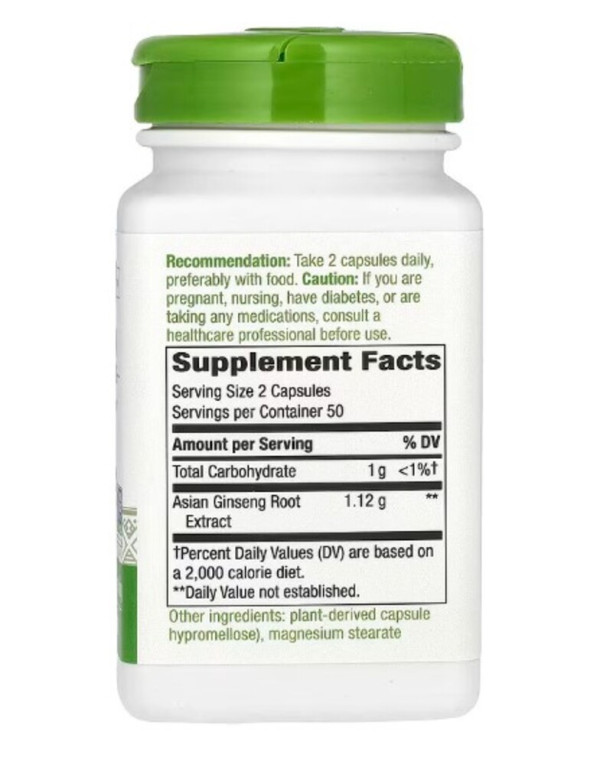 Nature's Way, Asian Ginseng, 1,120 mg, 100 Vegan Capsules (560 mg per Capsule)