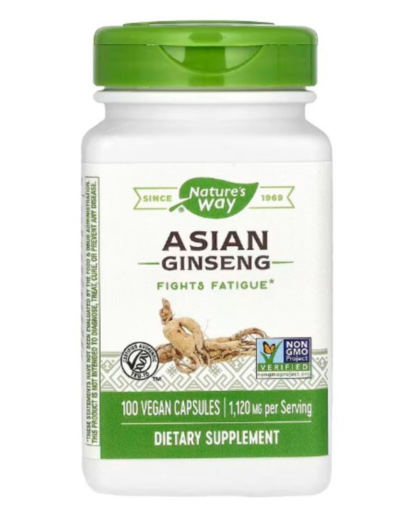 Nature's Way, Asian Ginseng, 1,120 mg, 100 Vegan Capsules (560 mg per Capsule)