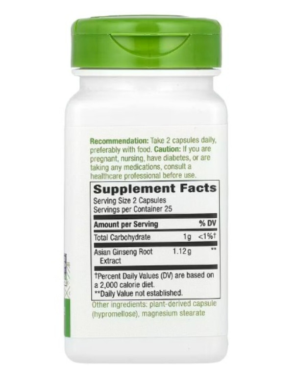 Nature's Way, Asian Ginseng, 1,120 mg, 50 Vegan Capsules (560 mg per Capsule)