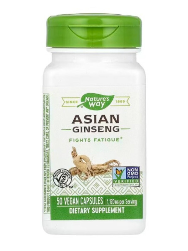 Nature's Way, Asian Ginseng, 1,120 mg, 50 Vegan Capsules (560 mg per Capsule)