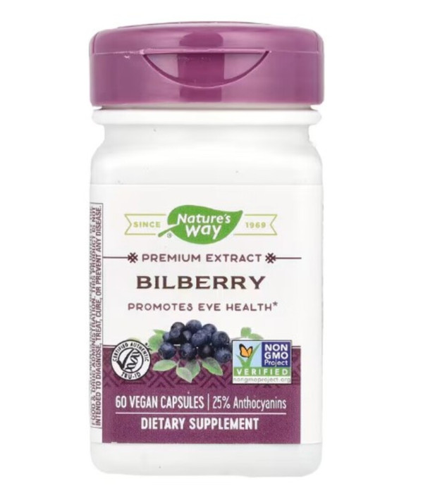 Nature's Way, Bilberry, Premium Extract, 60 Vegan Capsules
