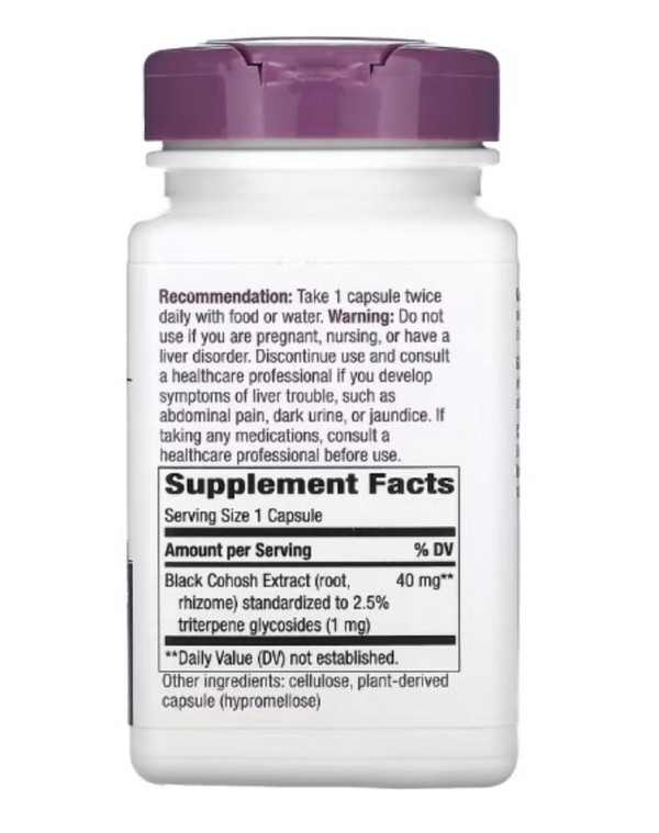 Nature's Way, Black Cohosh, Premium Extract, 40 mg, 120 Vegan Capsules