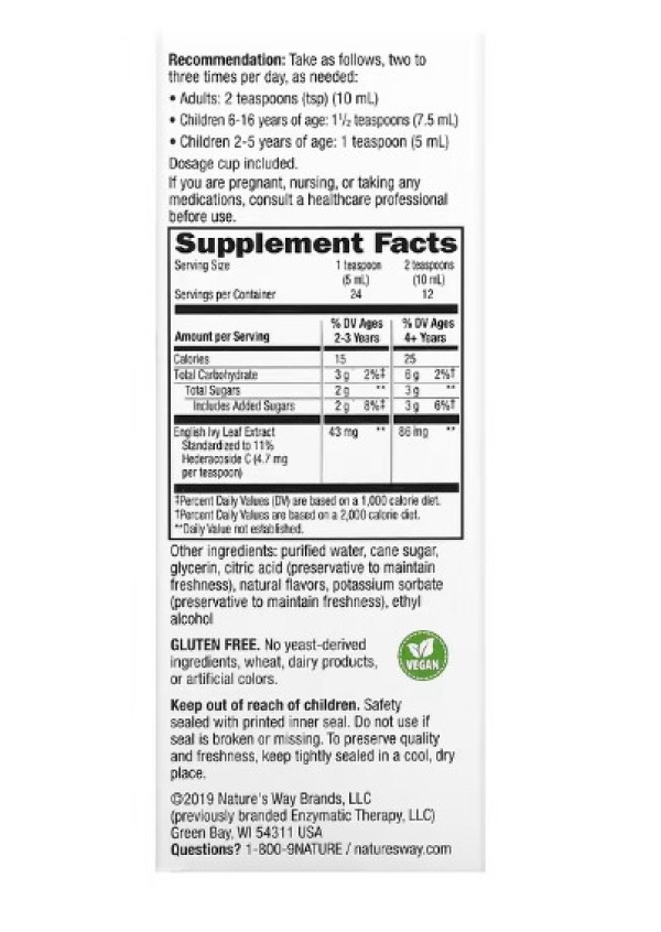 Nature's Way, Bronchial Soothe, Ivy Leaf Extract, 4 fl oz (120 ml)