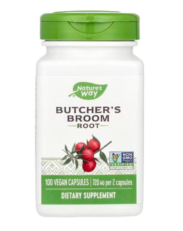 Nature's Way, Butcher's Broom Root, 940 mg, 100 Vegan Capsules (470 mg per Capsule)
