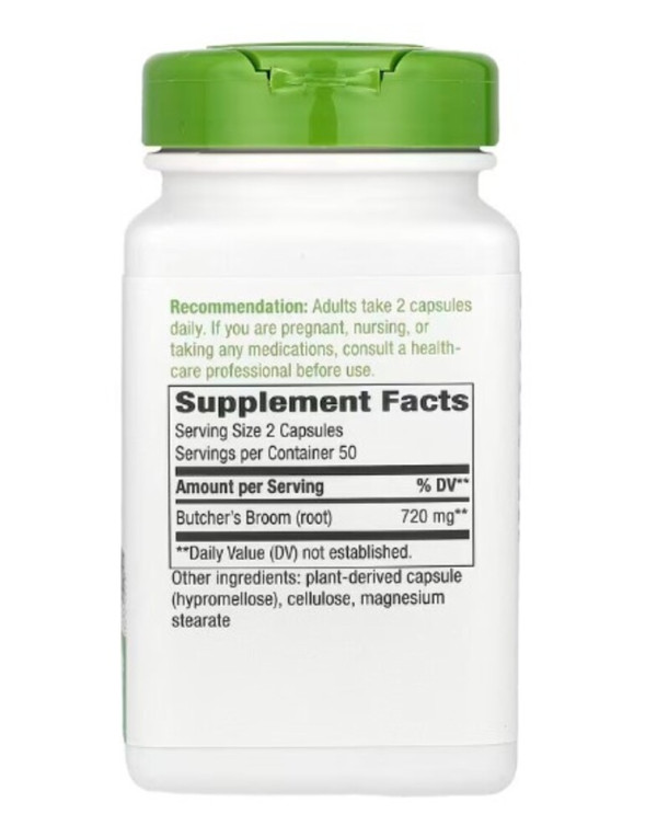 Nature's Way, Butcher's Broom Root, 940 mg, 100 Vegan Capsules (470 mg per Capsule)