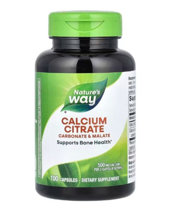 Nature's Way, Calcium Citrate, 500 mg, 100 Capsules (250 mg per Capsule)