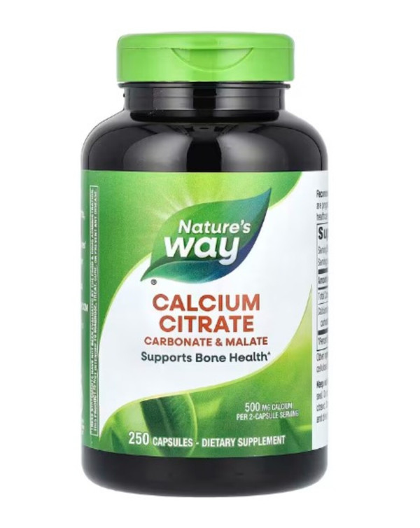 Nature's Way, Calcium Citrate, 500 mg, 250 Capsules (250 mg per Capsule)