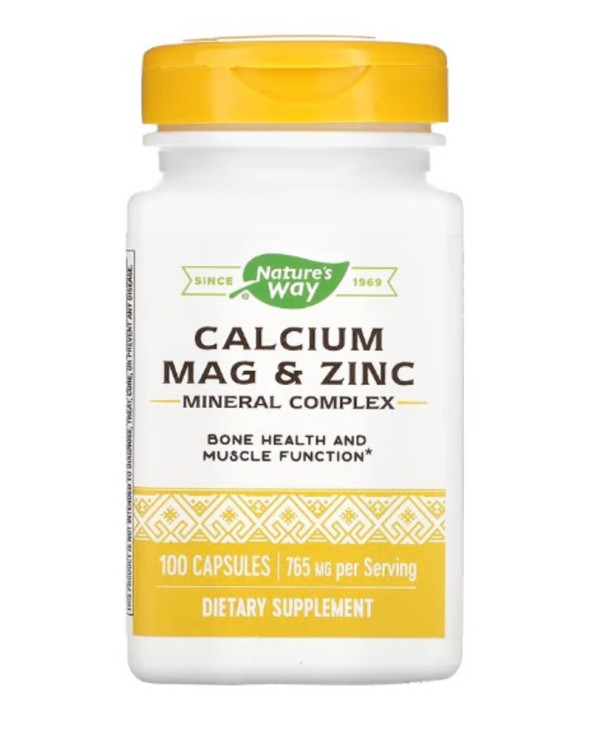 Nature's Way, Calcium Mag & Zinc Mineral Complex, 765 mg, 100 Capsules (255 mg per Capsule )