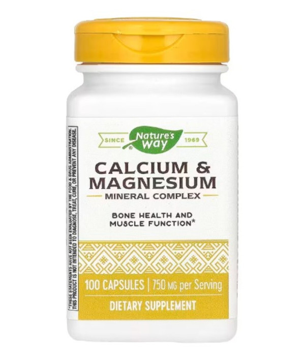 Nature's Way, Calcium & Magnesium Mineral Complex, 750 mg, 100 Capsules (250 mg per Capsule)