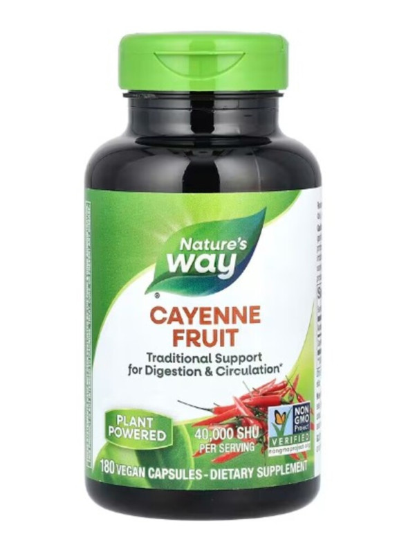 Nature's Way, Cayenne Fruit, 40,000 SHU/g, 180 Vegan Capsules