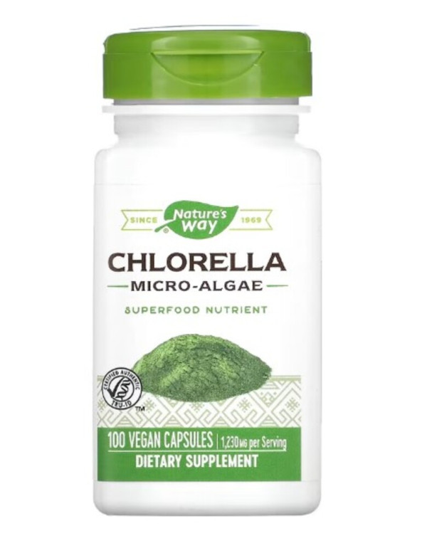 Nature's Way, Chlorella, Micro-Algae, 1,230 mg, 100 Vegan Capsules (410 mg per Capsule)