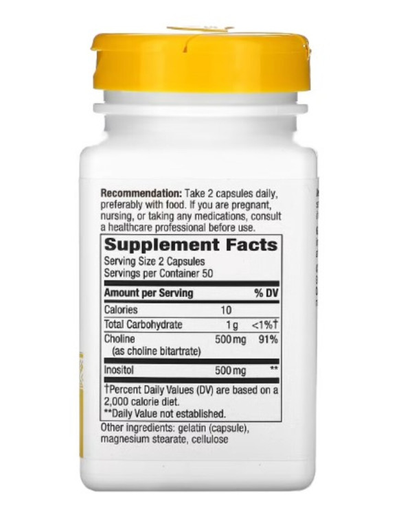 Nature's Way, Choline & Inositol, 1,000 mg, 100 Capsules (500 mg per Capsule)