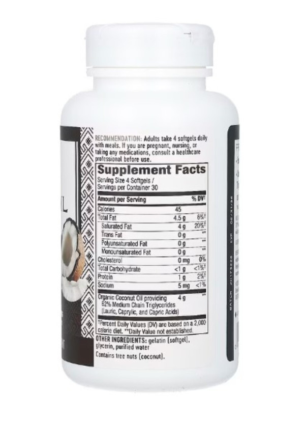 Nature's Way, Coconut Oil, 4,000 mg, 120 Softgels (1,000 mg per Softgel )