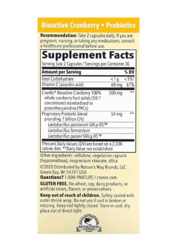 Nature's Way, CranRx, Women's Care with Probiotics, 60 Capsules