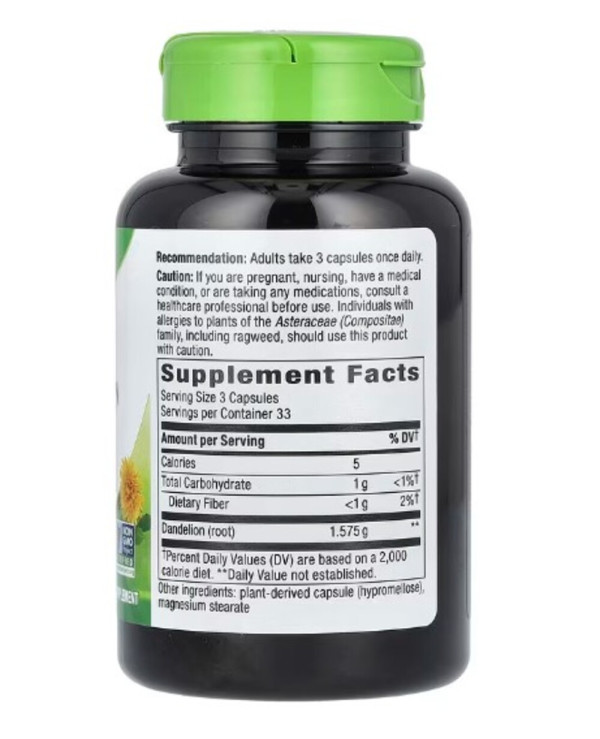 Nature's Way, Dandelion Root, 1,575 mg, 100 Vegan Capsules (525 mg per Capsule)