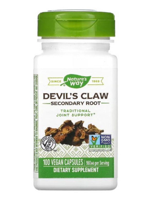 Nature's Way, Devil's Claw, Secondary Root, 480 mg, 100 Vegan Capsules