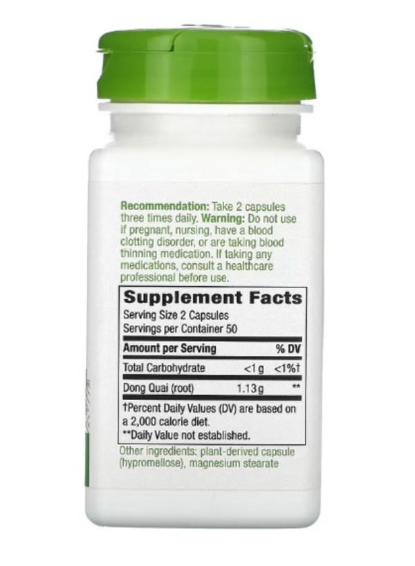 Nature's Way, Dong Quai Root, 1,130 mg, 100 Vegan Capsules (565 mg per Capsule)