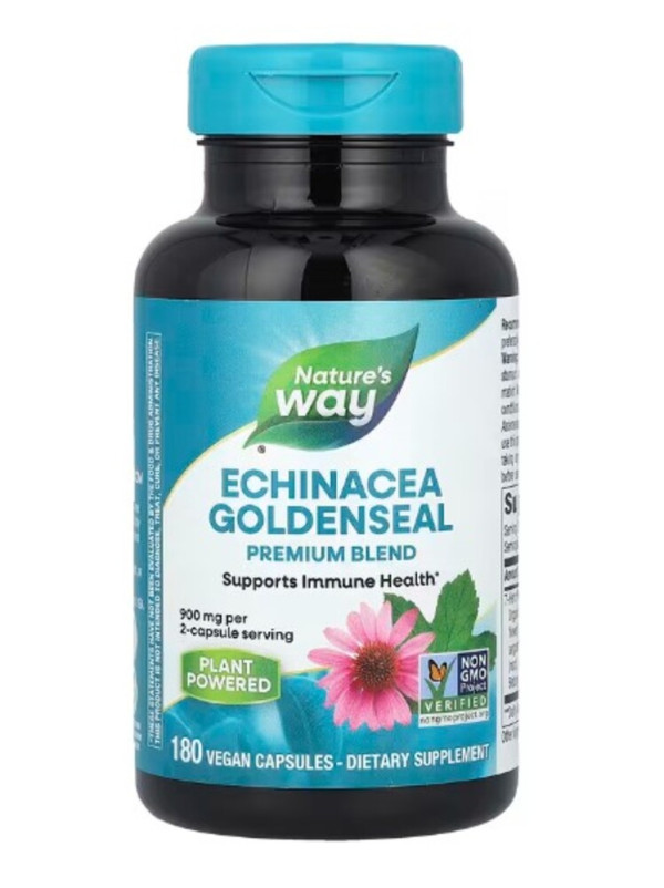 Nature's Way, Echinacea Goldenseal, 900 mg, 180 Vegan Capsules (450 mg per Capsule)