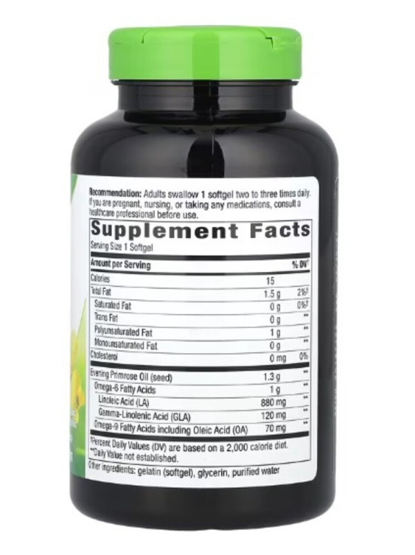 Nature's Way, Evening Primrose, Cold-Pressed Oil, Max Strength, 1,300 mg, 120 Softgels