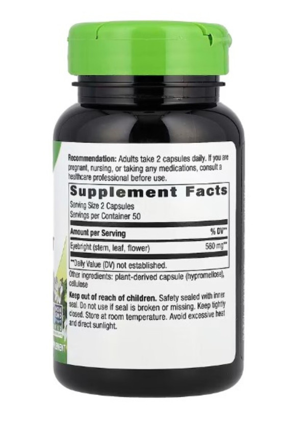 Nature's Way, Eyebright Herb, 560 mg, 100 Vegan Capsules (280 mg Per Capsule)