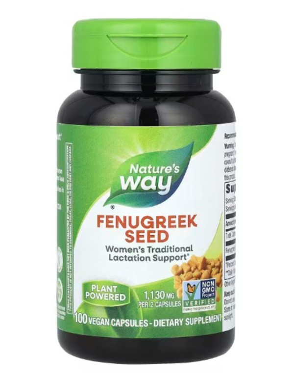 Nature's Way, Fenugreek Seed, 1,130 mg, 100 Vegan Capsules (565 mg Per Capsule)