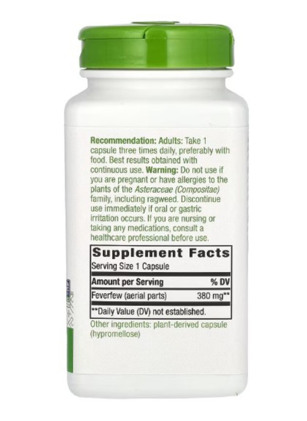 Nature's Way, Feverfew Herb, 380 mg, 180 Vegan Capsules