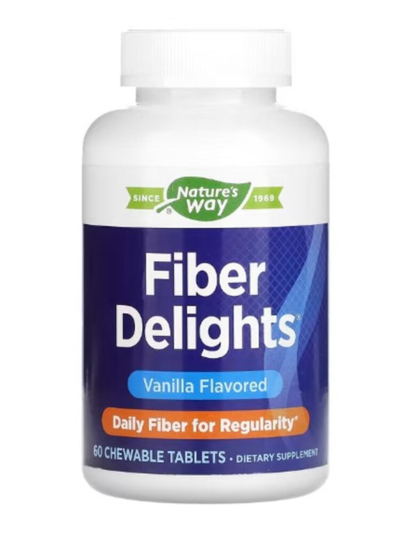 Nature's Way, Fiber Delights, Vanilla , 60 Chewable Tablets