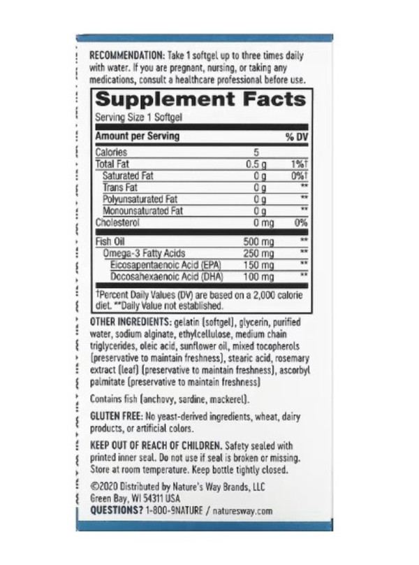 Nature's Way, Fisol, Fish Oil, 180 Softgels