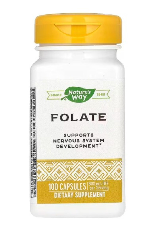 Nature's Way, Folate, 800 mcg, 100 Capsules