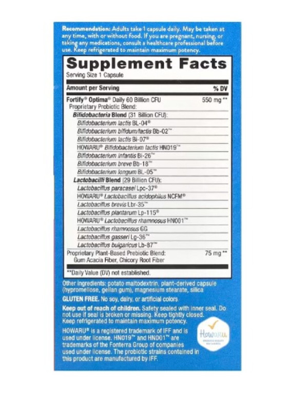 Nature's Way, Fortify Optima, Daily Probiotic + Prebiotics, 60 Billion, 30 Delayed-Release Capsules