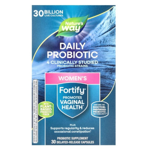 Nature's Way, Fortify, Women's Probiotic + Prebiotics, Everyday Care, 30 Billion, 30 Delayed-Release Capsules