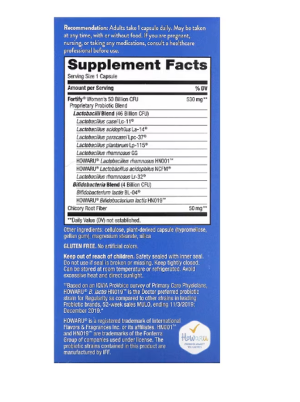 Nature's Way, Fortify Women's Probiotic + Prebiotics, Extra Strength, 50 Billion, 30 Delayed-Release Capsules