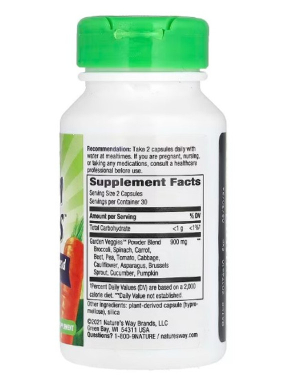 Nature's Way, Garden Veggies, 60 Vegan Capsules