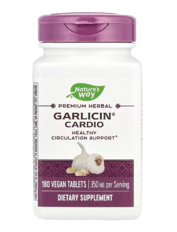 Nature's Way, Garlicin Cardio, 350 mg, 180 Vegan Tablets