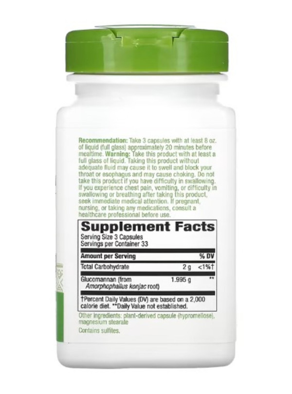 Nature's Way, Glucomannan from Konjac Root, 1,995 mg, 100 Vegan Capsules (665 mg per Capsule )