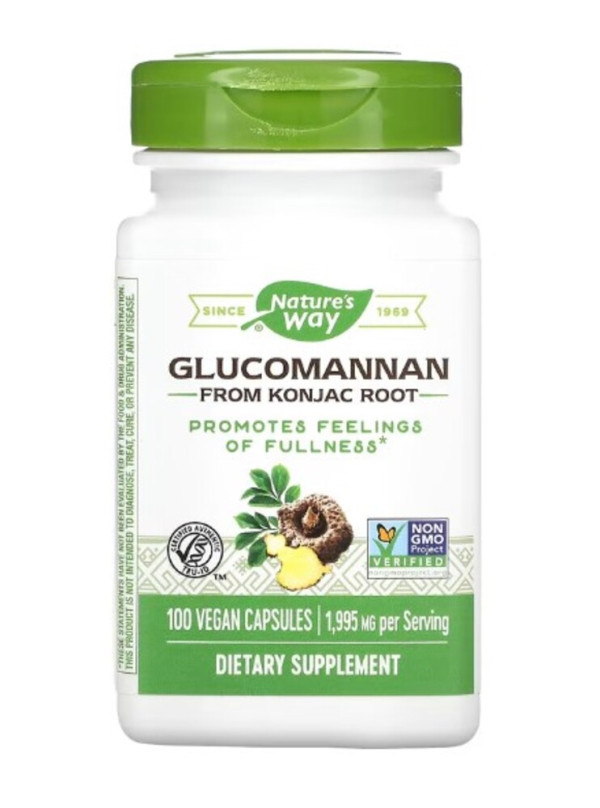 Nature's Way, Glucomannan from Konjac Root, 1,995 mg, 100 Vegan Capsules (665 mg per Capsule )