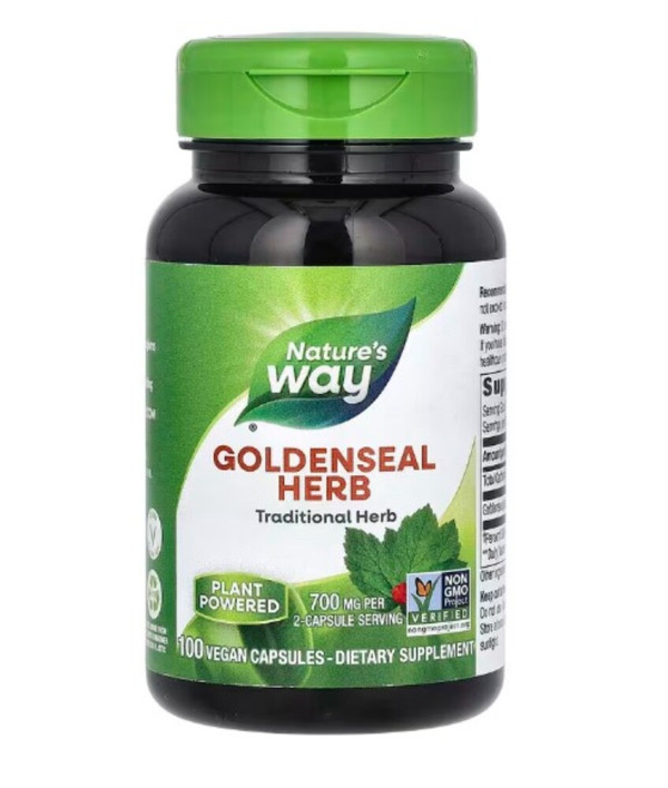 Nature's Way, Goldenseal Herb, 700 mg, 100 Vegan Capsules (350 mg Per Capsule)