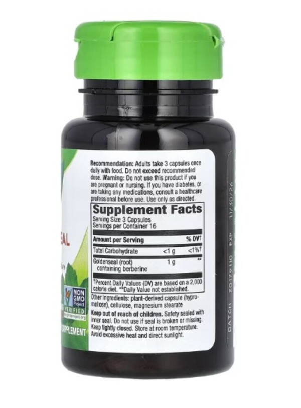 Nature's Way, Goldenseal Root, 1,000 mg, 50 Vegan Capsules (333 mg per Capsule)
