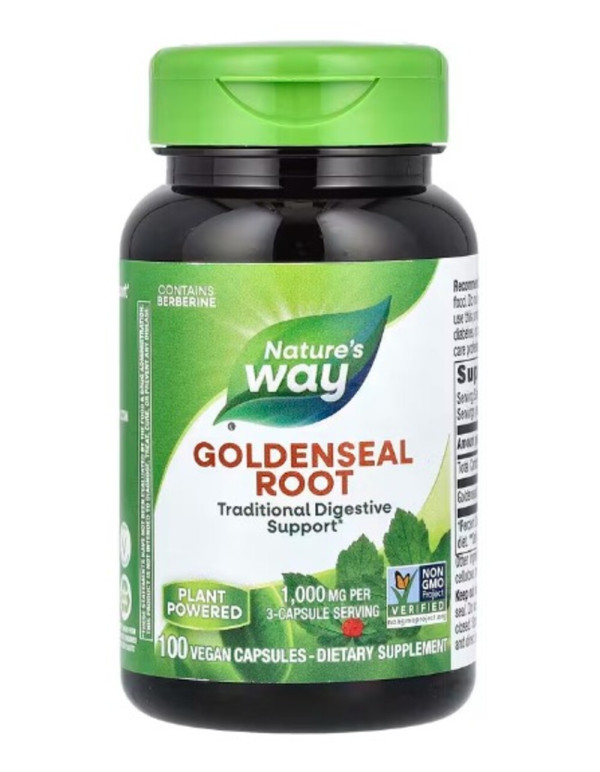 Nature's Way, Goldenseal Root, 1,140 mg, 100 Vegan Capsules (570 mg per Capsule )