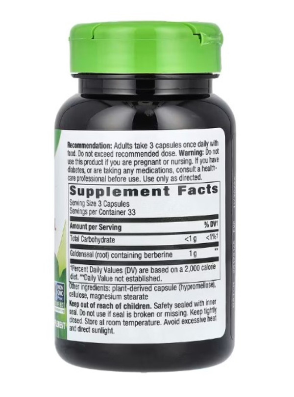 Nature's Way, Goldenseal Root, 1,140 mg, 100 Vegan Capsules (570 mg per Capsule )