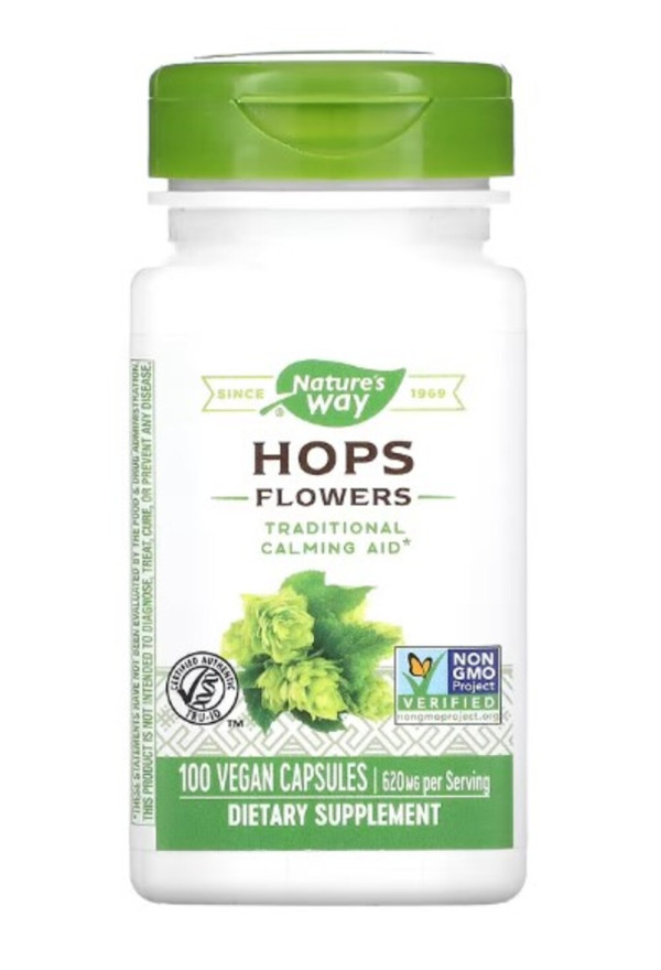 Nature's Way, Hops Flowers, 620 mg, 100 Vegan Capsules (310 mg per Capsule)
