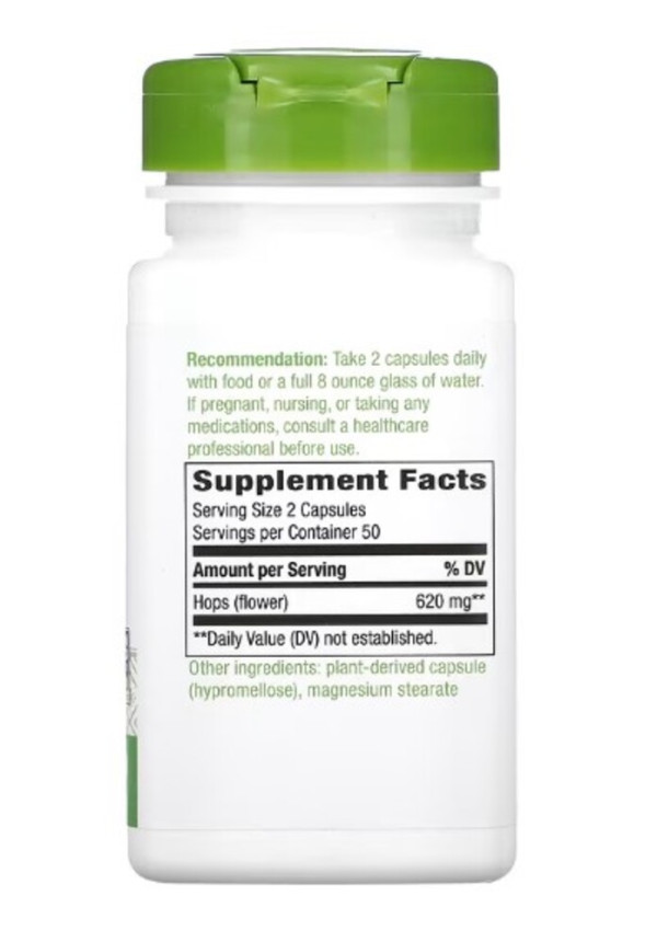 Nature's Way, Hops Flowers, 620 mg, 100 Vegan Capsules (310 mg per Capsule)