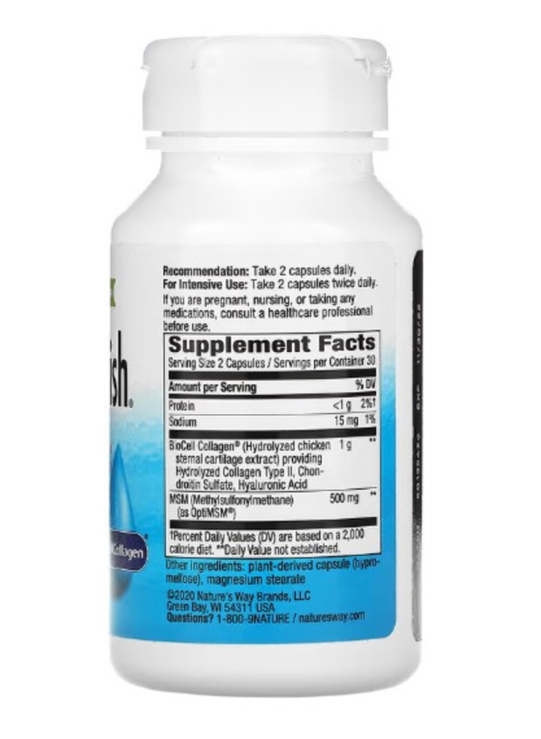 Nature's Way, Hydraplenish, Patented BioCell Collagen with OptiMSM, 60 Capsules